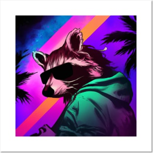 Vaporwave Racoon Posters and Art